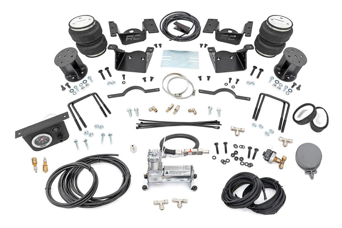 GMC Sierra 2500 HD Air Spring Kit - Rear - Rough Country - 7.5 Inch Lift Kit w/compressor - '11-'19
